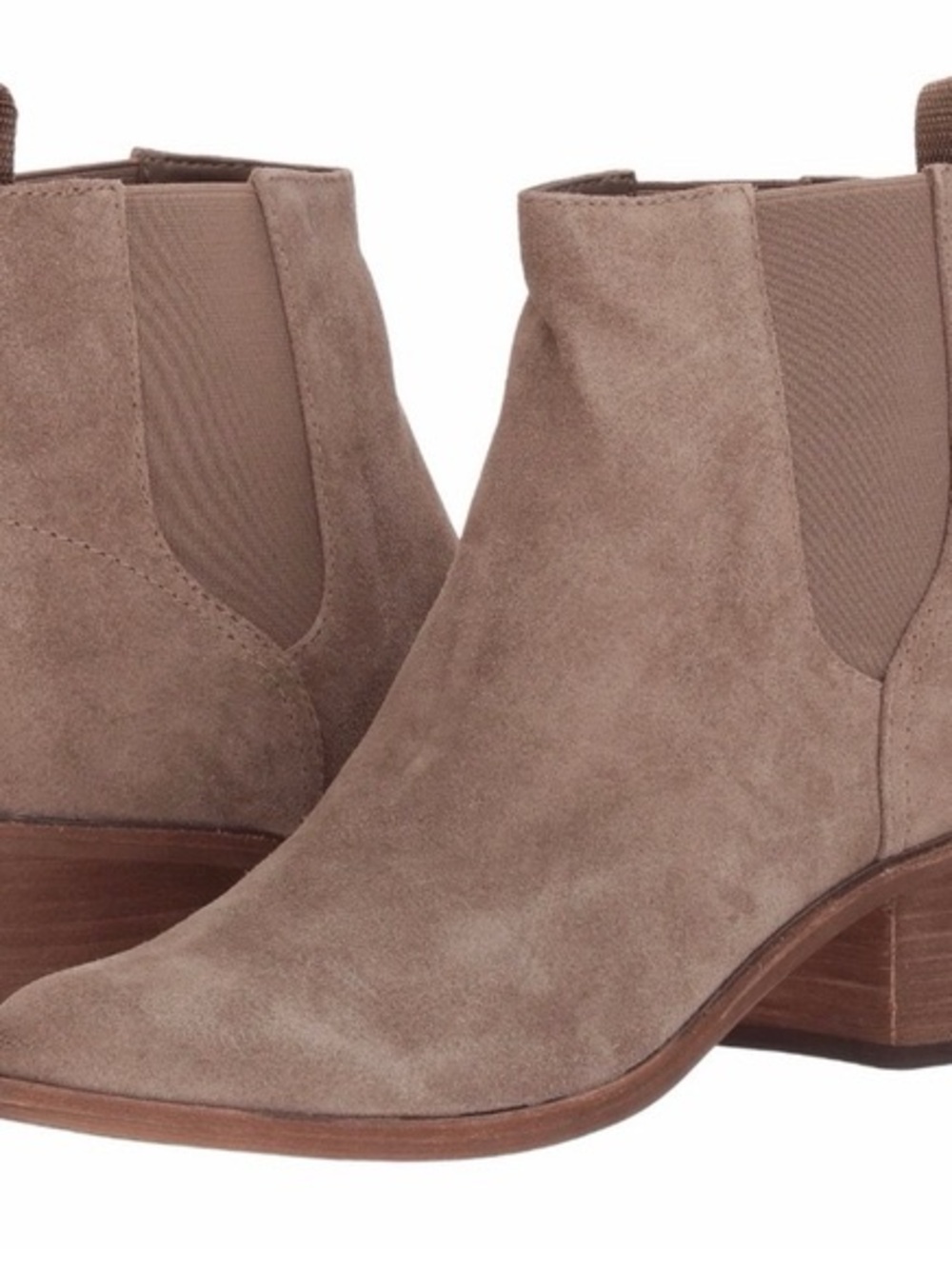 Dolce Vita Taupe Suede Chelsea Ankle Boots